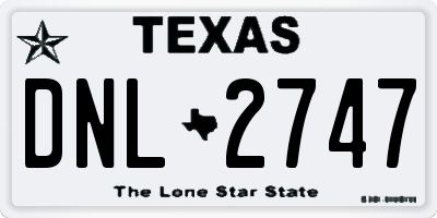 TX license plate DNL2747