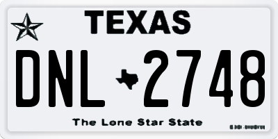TX license plate DNL2748