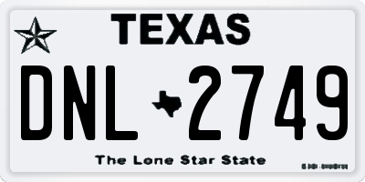 TX license plate DNL2749