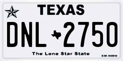TX license plate DNL2750