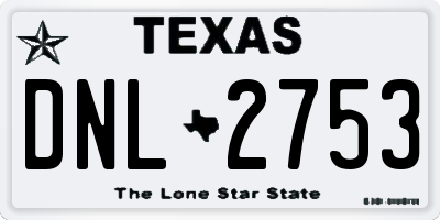 TX license plate DNL2753