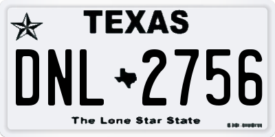 TX license plate DNL2756