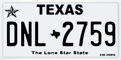 TX license plate DNL2759