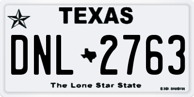 TX license plate DNL2763