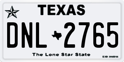 TX license plate DNL2765