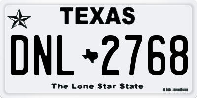TX license plate DNL2768