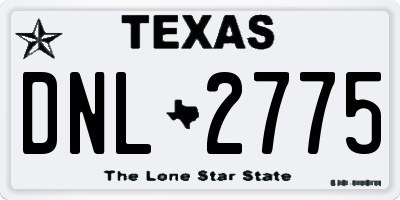 TX license plate DNL2775