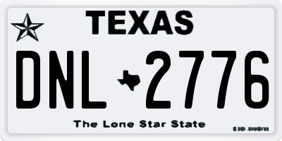 TX license plate DNL2776