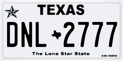TX license plate DNL2777