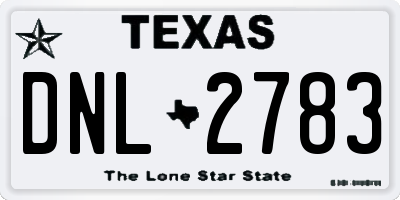 TX license plate DNL2783
