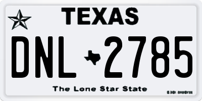 TX license plate DNL2785