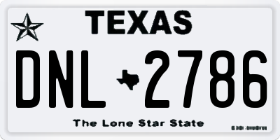 TX license plate DNL2786