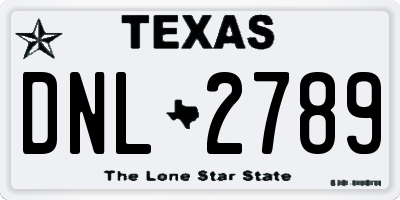 TX license plate DNL2789