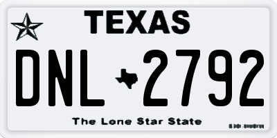 TX license plate DNL2792