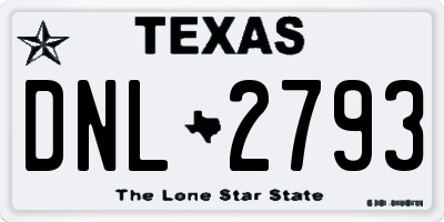 TX license plate DNL2793