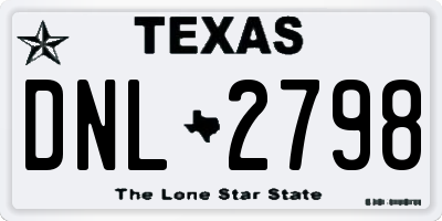 TX license plate DNL2798