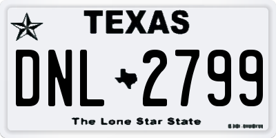 TX license plate DNL2799