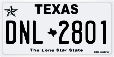 TX license plate DNL2801