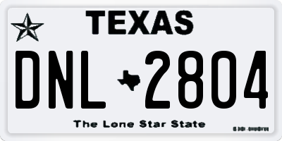 TX license plate DNL2804