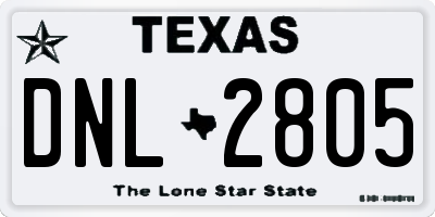 TX license plate DNL2805