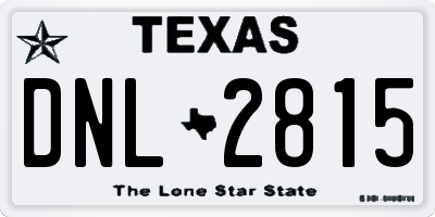 TX license plate DNL2815