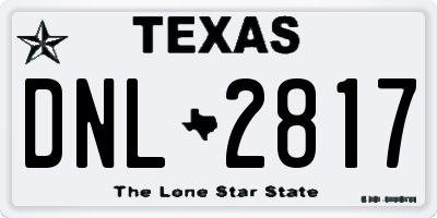 TX license plate DNL2817