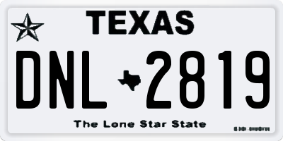 TX license plate DNL2819