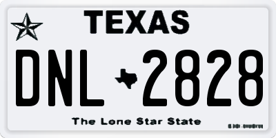 TX license plate DNL2828