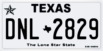TX license plate DNL2829
