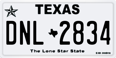 TX license plate DNL2834