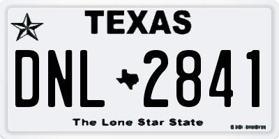 TX license plate DNL2841
