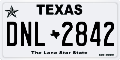 TX license plate DNL2842