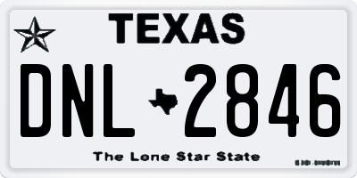 TX license plate DNL2846