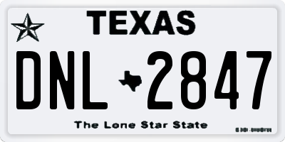 TX license plate DNL2847