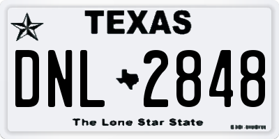TX license plate DNL2848