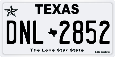 TX license plate DNL2852