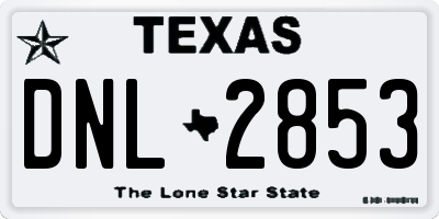 TX license plate DNL2853