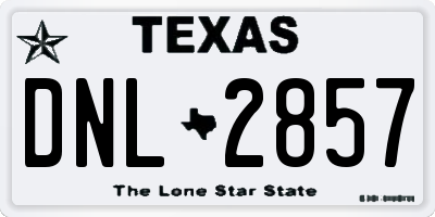 TX license plate DNL2857