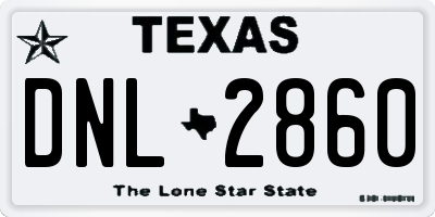 TX license plate DNL2860