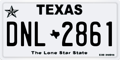 TX license plate DNL2861