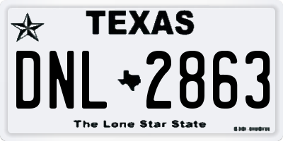 TX license plate DNL2863