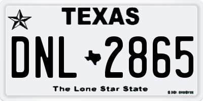 TX license plate DNL2865
