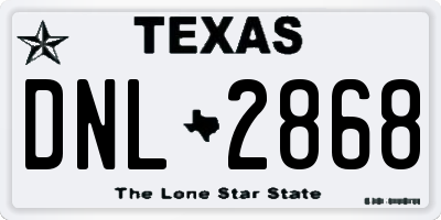 TX license plate DNL2868