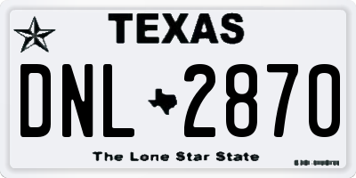 TX license plate DNL2870