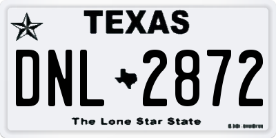 TX license plate DNL2872