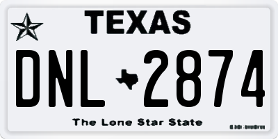 TX license plate DNL2874