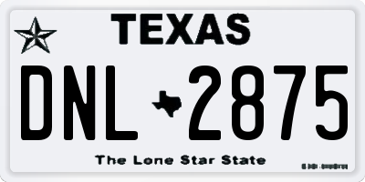 TX license plate DNL2875