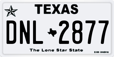 TX license plate DNL2877