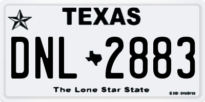 TX license plate DNL2883