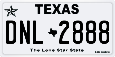 TX license plate DNL2888